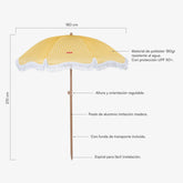 Flamingueo Caramel Plaj ve Bahçe Şemsiyesi Sarı